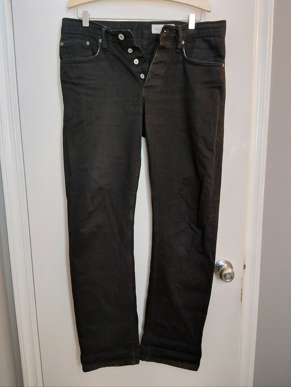 Gustin Black Selvedge Straight Fit Jeans